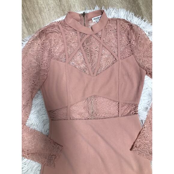 Fashion Nova Women Sz M Long Sleeve Dress Turtle Neck Zips Party Cocktail Midi - Picture 5 of 10